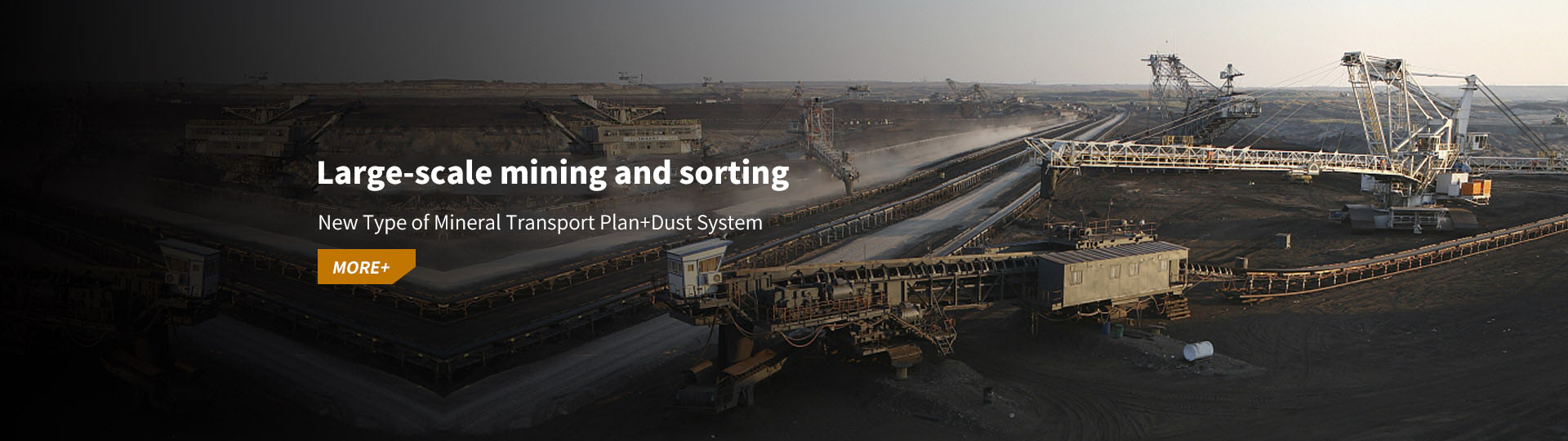 Large-scale mining and sorting - a new type of mineral transportation plan + dust system